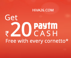 paytm cornetto offer hiva26