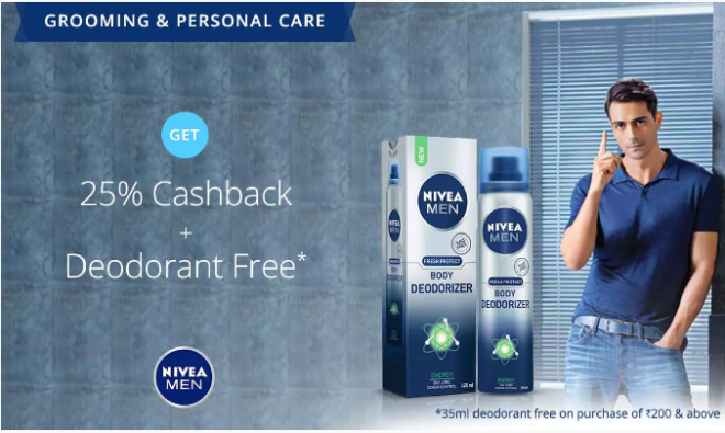 Paytm Nivea Exlusive Store free deodrant offers hiva26